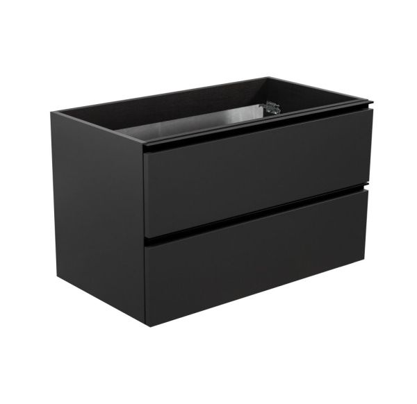 Visobath Granada, тумба 120 см, 2 ящика c черными ручками, цвет пепельный матовый лак (Ceniza)