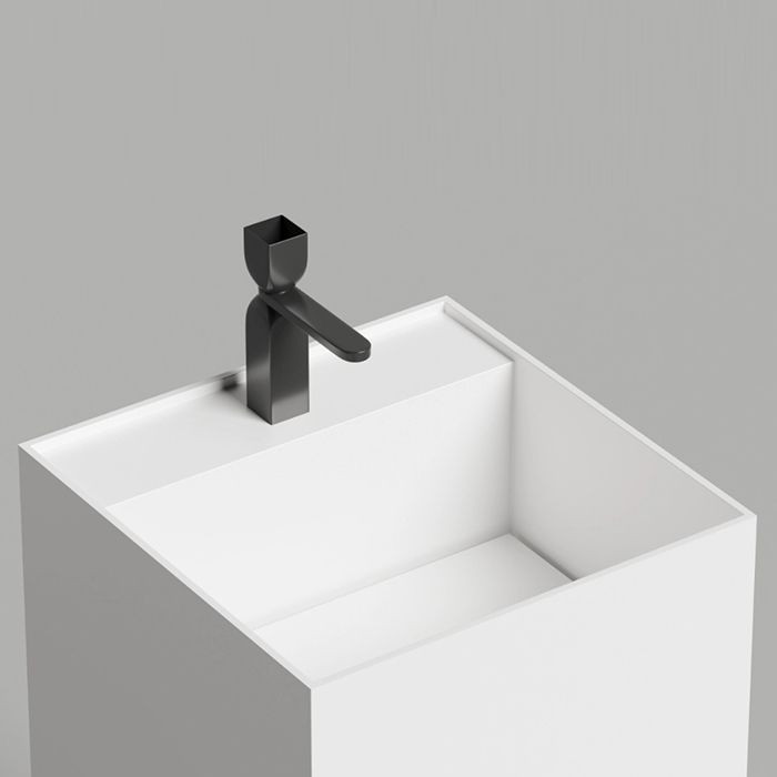 Salini ARMONIA SQUARE  TOP 01  Раковина напольная  450х450х900мм, с 1 отв. под смес, без донного клапана, мат-л: S-Stone, матовый, белый. Salini ARMONIA SQUARE  TOP 01  Раковина напольная  450х450х900мм, с 1 отв. под смес, без донного клапана, мат-л: S-Stone, матовый, белый.