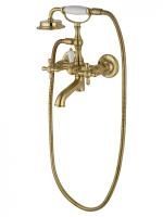 Смеситель для ванны с душем WONZON & WOGHAND RETRO, Брашированное золото (WW-88639020-BG)