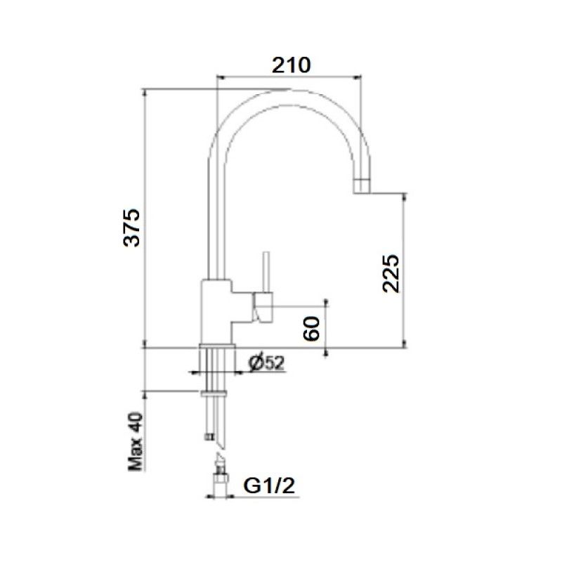 Смеситель для кухни Webert Baltimora BA920302345, никель, артикул BA920302345