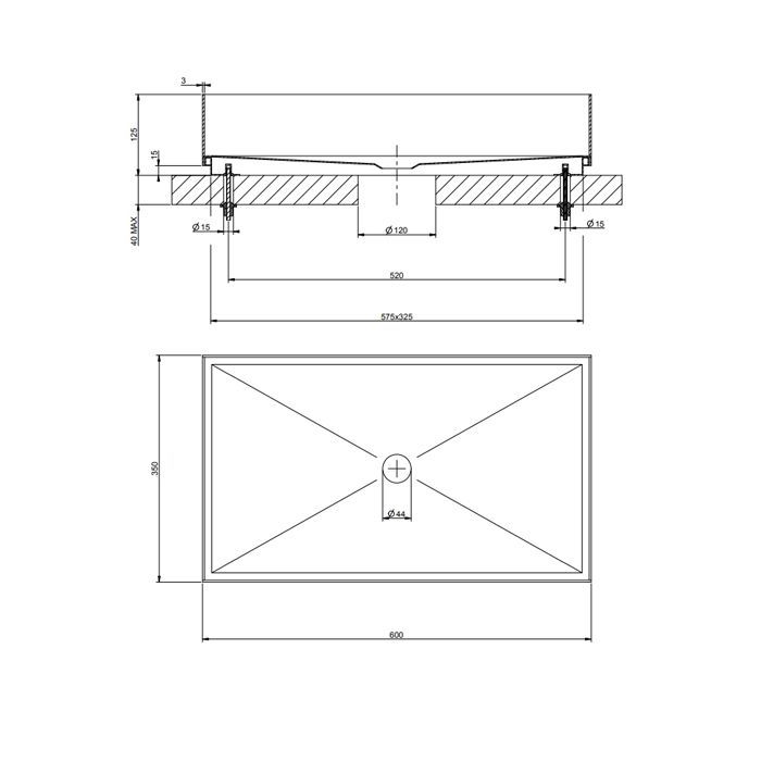 GESSI 316 Раковина 600x350 мм., для установки на столешницу, без перелива, нержавеющая сталь, цвет черный матовый GESSI 316 Раковина 600x350 мм., для установки на столешницу, без перелива, нержавеющая сталь, цвет черный матовый