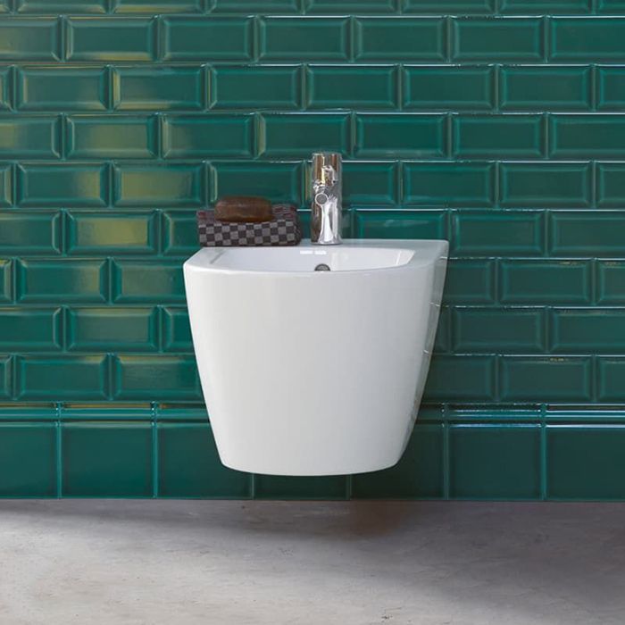 Duravit ME by Starck Биде подвесное &quot;компакт&quot; с перел., с 1 отв. под смес., вкл. крепление Durafix, 370x480мм, с покрытием WonderGliss Цвет: Белый