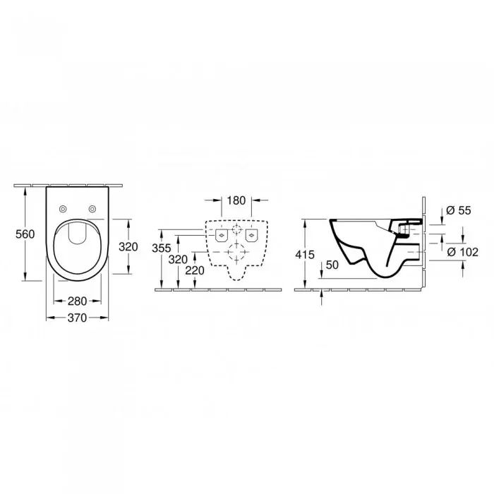 Villeroy&Boch Subway 2.0 К-т Подвесной унитаз 370*560*365, с крепежом + сиденье Slim с микролифтом, CeramicPlus, цвет альпийский белый, артикул 5614R2R1