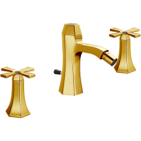 CISAL Cherie Смеситель для биде на 3 отверстия, с донным клапаном, цвет золото/черный