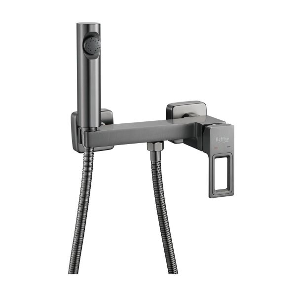 Гигиенический душ со смесителем Raffine F0596T-1, оружейная сталь
