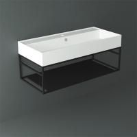 SIMAS AGILE Структура металлическая 101x46xh28 см, подвесная, для раковины AG101, с 1 полкой, цвет черный матовый SIMAS AGILE Структура металлическая 101x46xh28 см, подвесная, для раковины AG101, с 1 полкой, цвет черный матовый