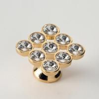 EBAN Strass Swarovski*9, ручка-кнопка для мебели, цвет: золото+Swarovski (9стразиков)