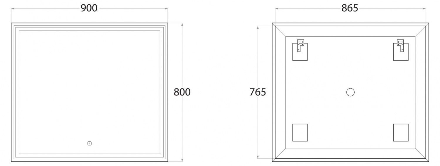 Зеркало с подсветкой ART&MAX MONZA AM-Mon-900-800-DS-F