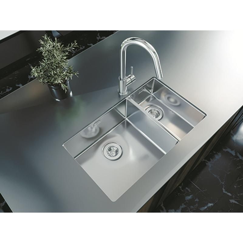 Кухонная мойка Florentina ОПТИМА-HM OHM.460/220.400.В.20.S.10, нержавеющая сталь, артикул OHM.460/220.400.B.20.S.10