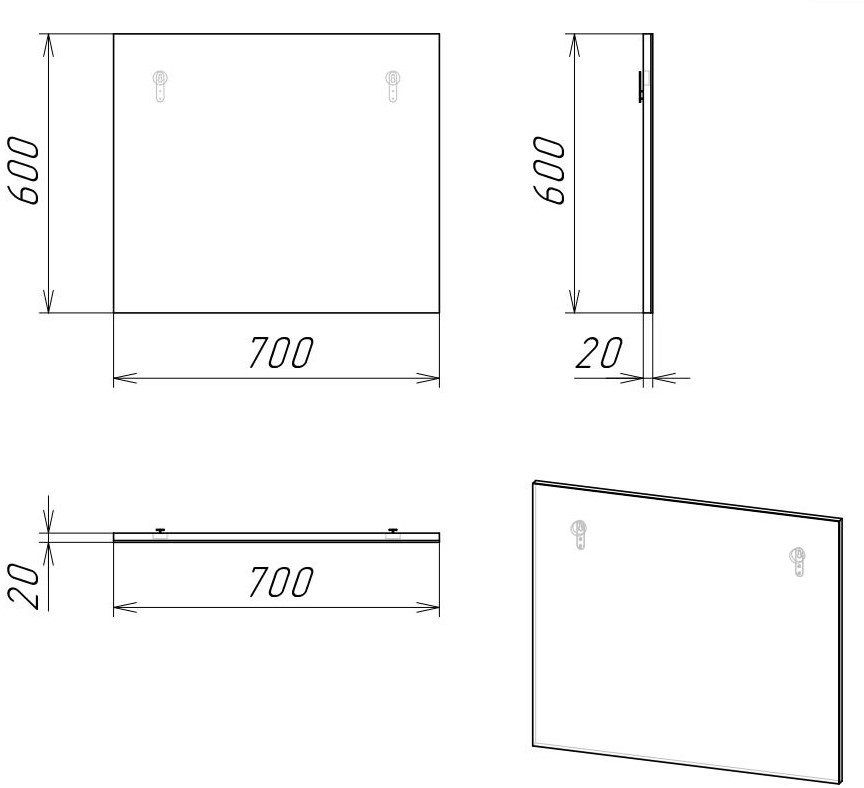 Зеркало "Абигель 70", серый / цемент