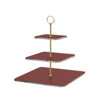 ADJ Сервировочная стойка, 30x30xH35 см.,ручка Круглая, цвет: бордовый, фурнитура золото