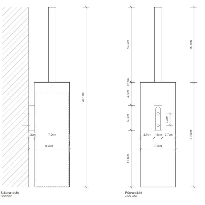 Decor Walther Corner WBD N Туалетный ершик, подвесной, цвет: черный матовый ЗАКАЗ ПО ЗАПРОСУ, артикул 0564060