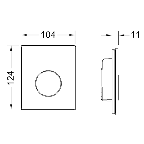 TECEloop Urinal, стекло черное, клав. хром мат. TECEloop Urinal, стекло черное, клав. хром мат.