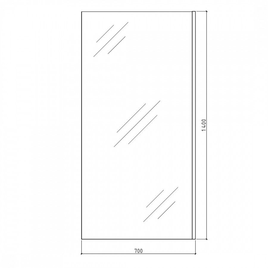 Шторка на ванну 70х140 см Maretti Marta MA41F7014098-560, профиль черный, артикул MA41F7014098-560
