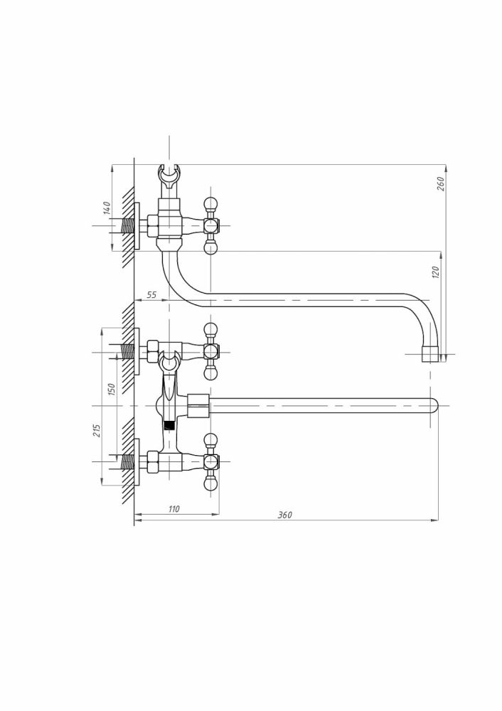 Смеситель для ванны с душем ПСМ-ПРОФСАН PSM-158-К89 СТАНДАРТ-А тип См-ВУДРНШлА, артикул PSM-158-89