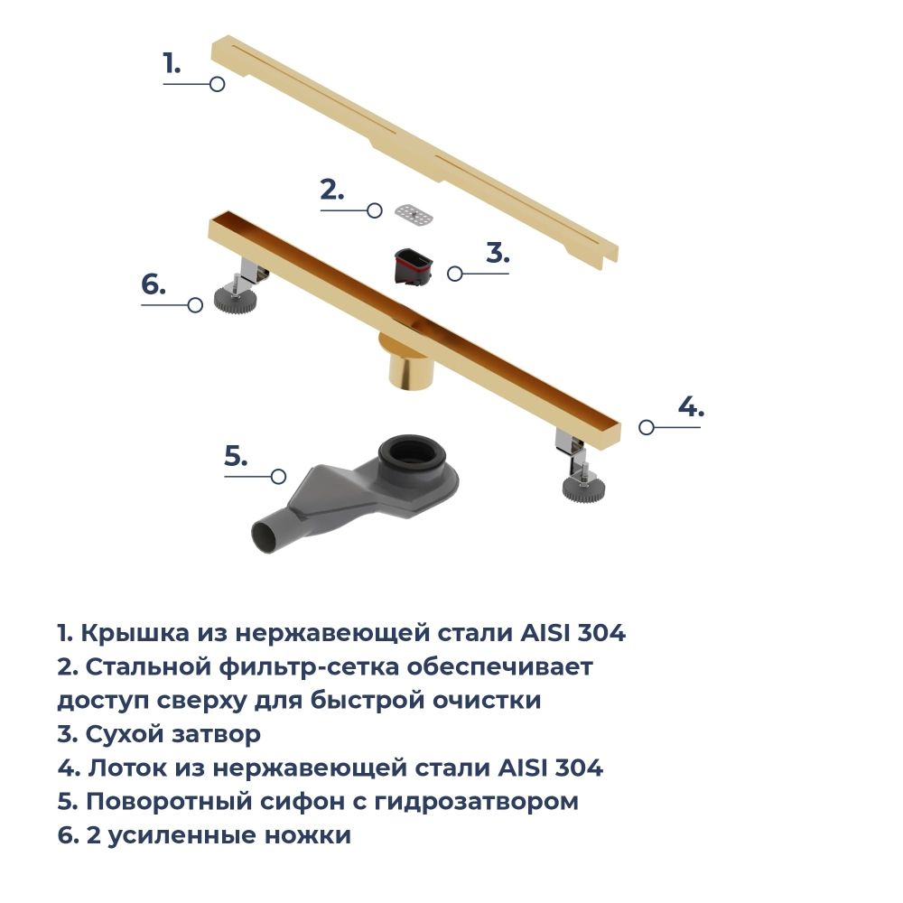 Душевой трап RGW SDR-52Gb (800)