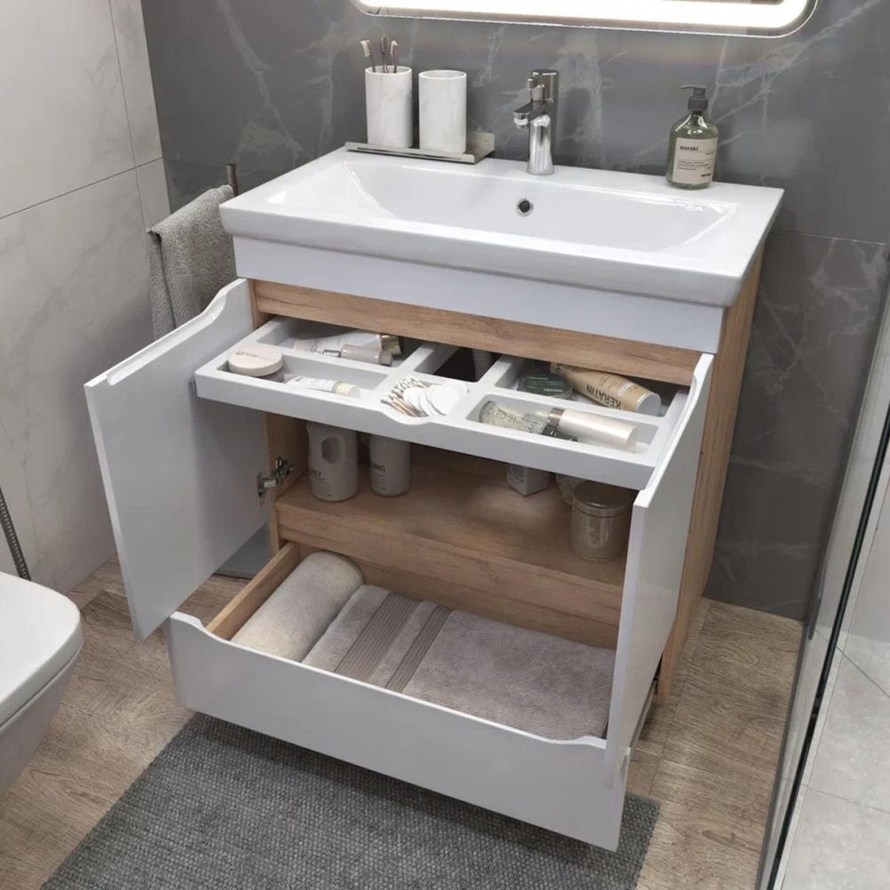 Тумба под раковину напольная VIGO Grani 286 дуб золотой, 80 см, артикул 286 дуб золотой