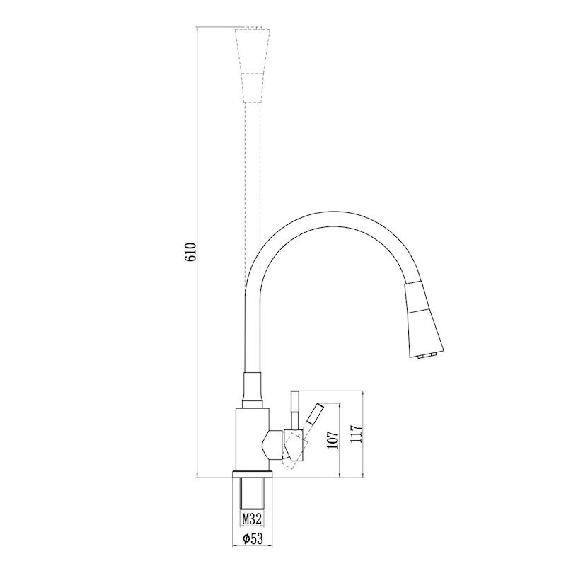 Смеситель для кухни с гибким изливом и режимом душ Savol S-3002CM-07, матовое золото, артикул S-3002CM-07