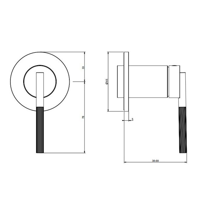 Gessi Ingranaggio Встраиваемый однорычажный смеситель на 1 выход (внешние части), цвет: Finox Brushed Nickel
