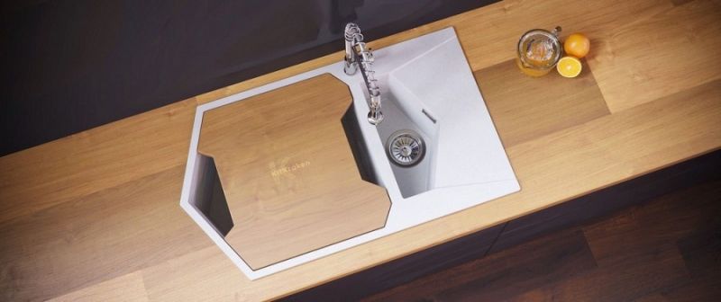 Кухонная мойка KitKraken Pond White 85 Белая