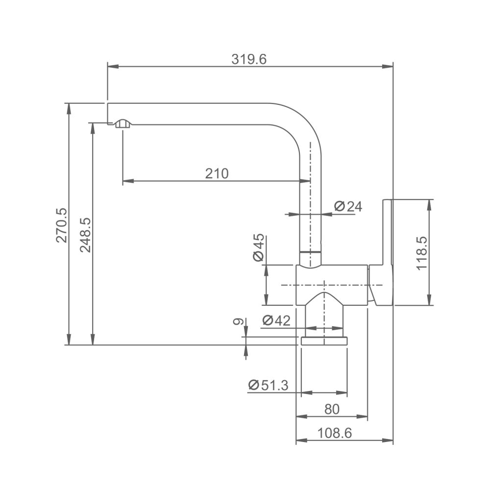 Смеситель для кухни Splenka S205.40.06, черный
