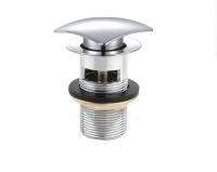 Донный клапан для накладной раковины с квадратной крышкой с системой Клик-клак с переливом CZR-SCQ2-01