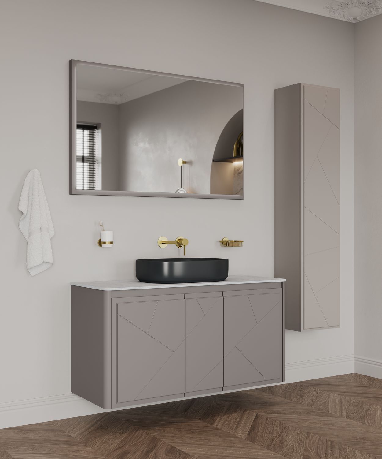 Тумба под раковину Allen Brau Paris 120 1.360004.PGM платина матовый