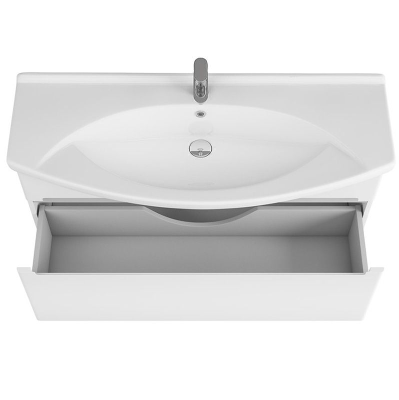 Тумба под раковину Owl 1975 Lagerta 105 OW08.04.00 подвесная Белая, артикул OW08.04.00