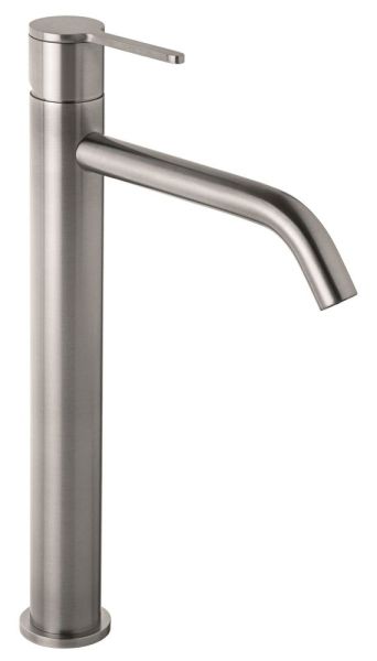 Emmevi Filoinox, высокий однорычажный смеситель для раковины с донным клапаном click-clack из нержавеюей стали
