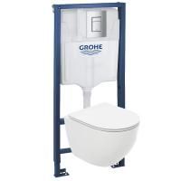 Комплект инсталляция и унитаз подвесной безободковый GROHE 39182001 Комплект инсталляция и унитаз подвесной безободковый GROHE 39182001