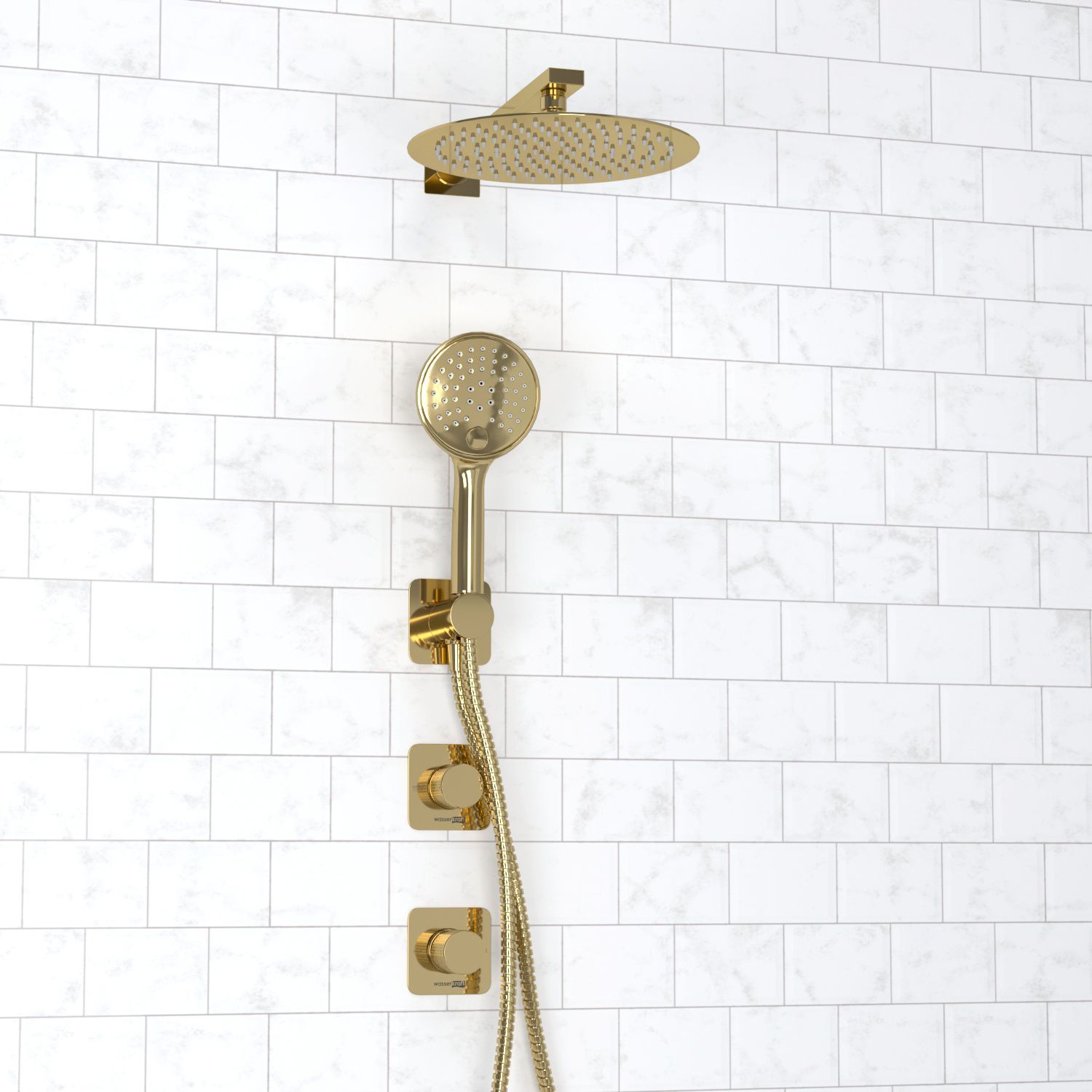 A7651.303.183.208.280.197.207  Встраиваемый комплект для душа с верхней душевой насадкой и лейкой