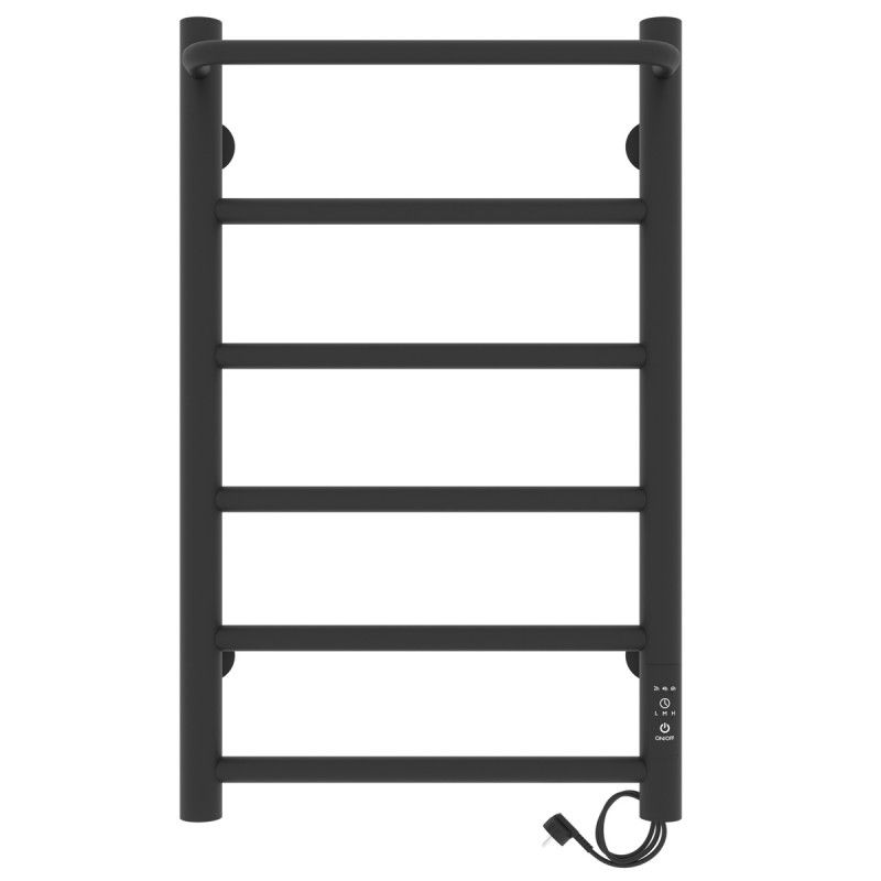 Полотенцесушитель электро "Прайм ЧКЧ П6 400*600", черный матовый, правый