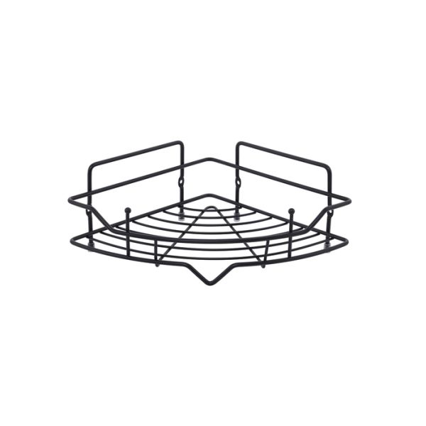 Полка одноярусная угловая Milardo Grid проволока стальная, чёрный матовый (GRICC1BM44)
