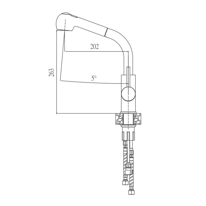 Смеситель для кухни Haiba HB70304-2, сталь