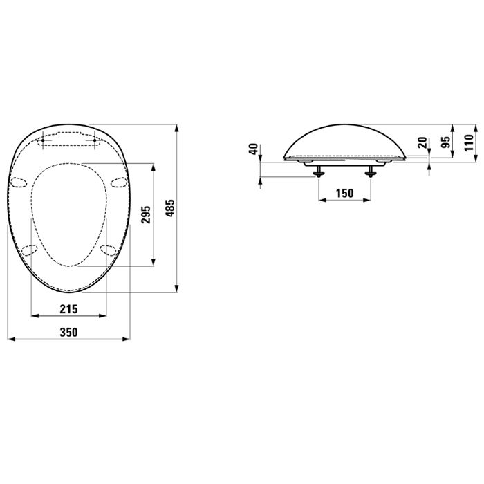 Laufen Alessi One Сиденье для унитаза 481x350x107мм с микролифтом, цвет: белый, артикул 8.9297.1.000.000.1