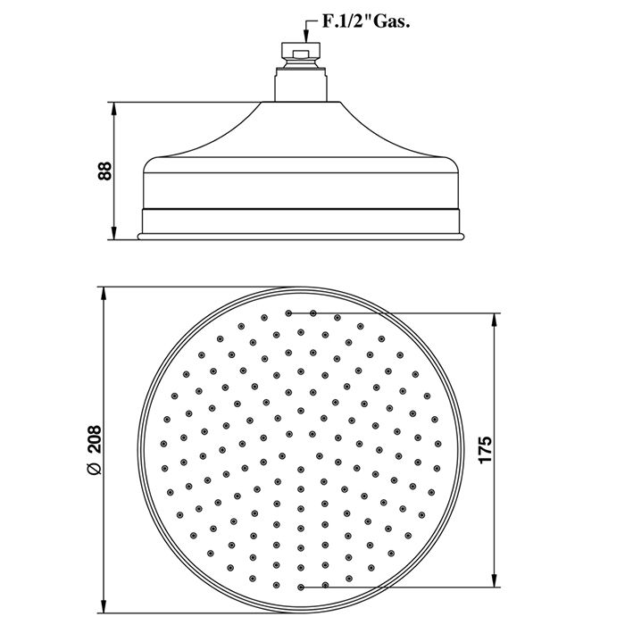 Bongio Soffion Верхний душ Ø208 мм., цвет хром