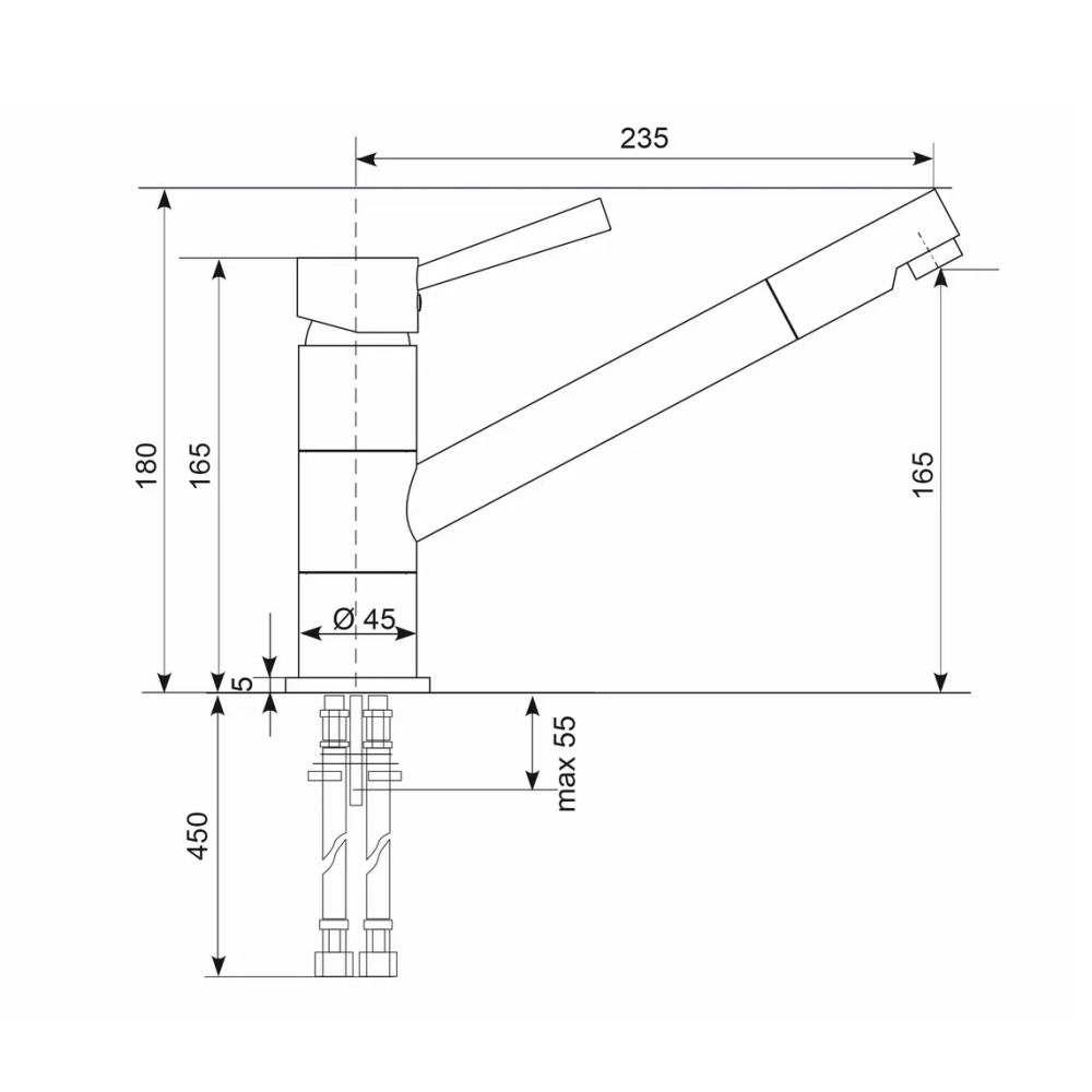 Смеситель для кухни Ulgran U-025-342, графит