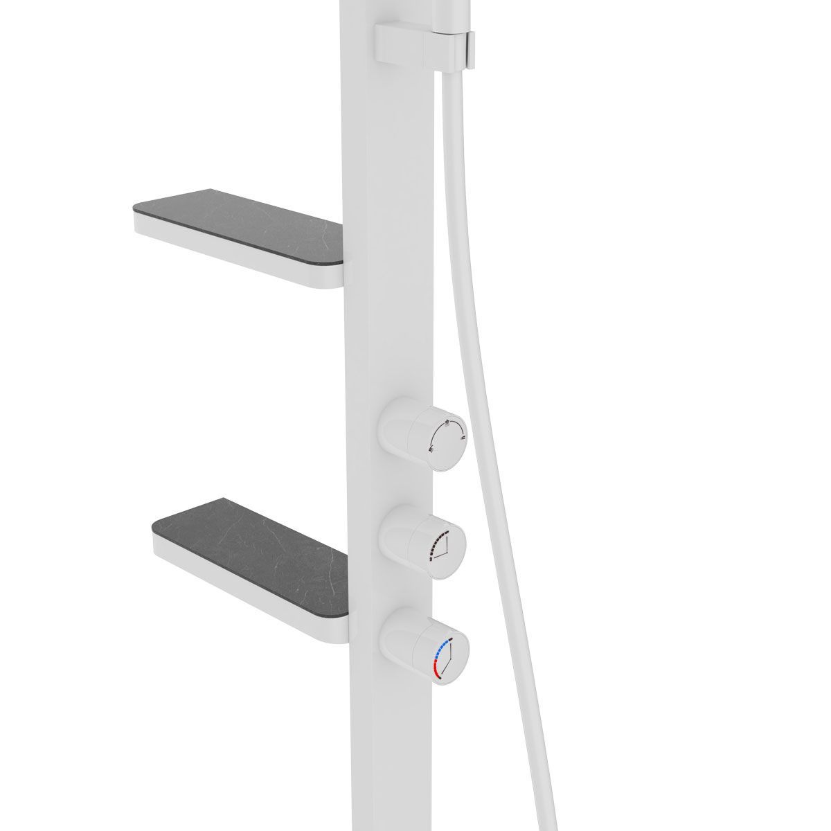 душевые стойки Vincea Душевая стойка Inspire VSFS-3I11W с изливом, 30см верх душ, белый,