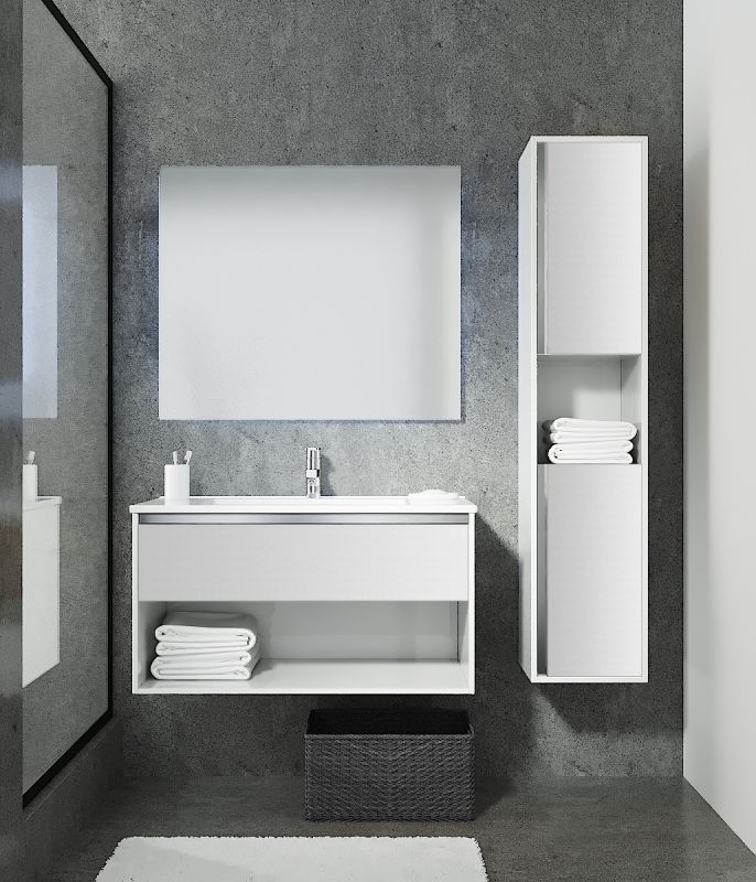 Тумба с раковиной SanVit Контур 90 kkont090 в цвете Ral подвесная Шоколад