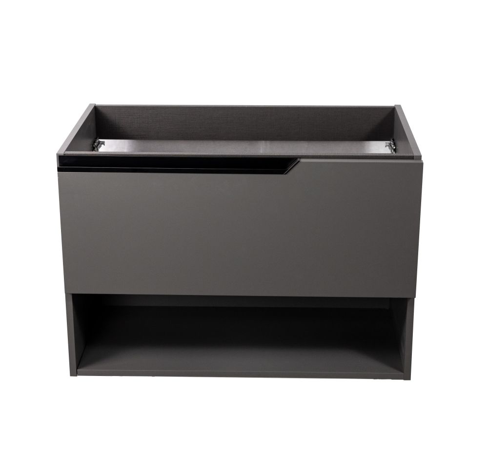 Visobath Eleven, тумба 80 см, 1 ящик и 1 открытая полка, цвет пепельный матовый лак (Ceniza), артикул 85602/Ceniza