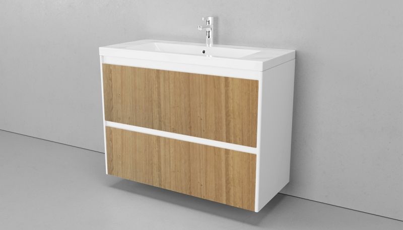 Тумба под раковину Velvex Klaufs 100.2Y tpKLA.100.2Y-617.216 подвесная Шатанэ Белая, артикул tpKLA.100.2Y-617.216