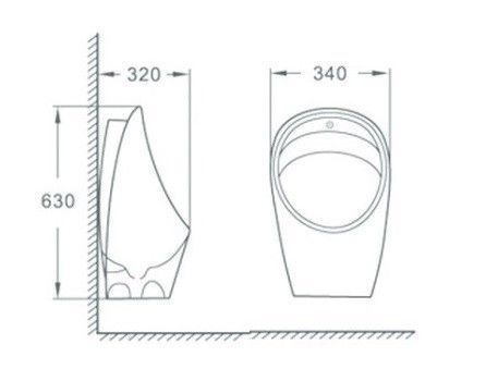 Писсуар подвесной CeramaLux X560S Писсуар подвесной CeramaLux X560S