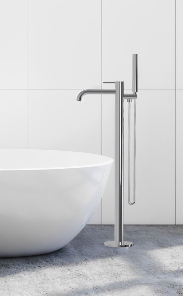 Смеситель для ванны напольный Raiber RP-010, хром