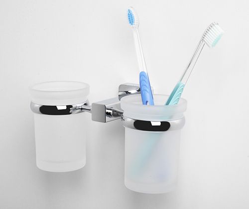 Стакан для зубных щеток WasserKRAFT Lippe K-6528D двойной Хром Стакан для зубных щеток WasserKRAFT Lippe K-6528D двойной Хром