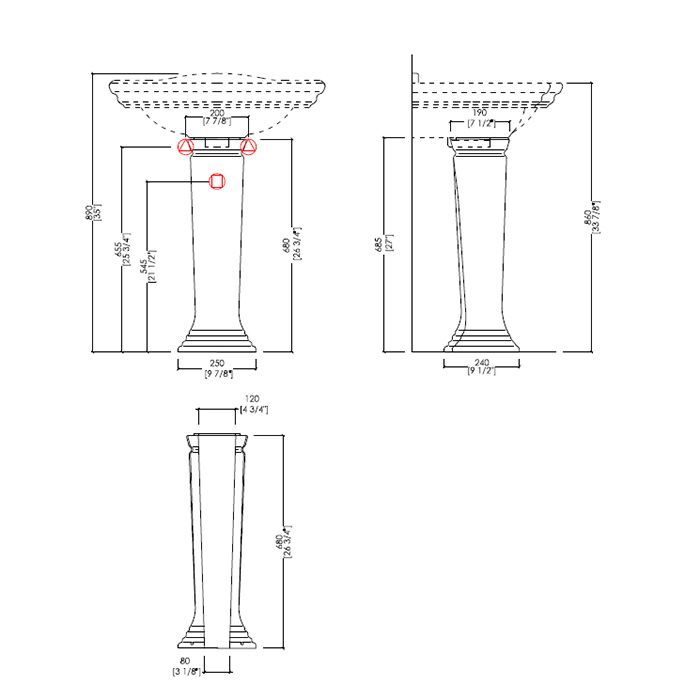 Devon Westminster Пьедестал для раковины, цвет: белый