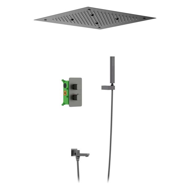 Душевая система встроенная с термостатом Timo Petruma черное золото (SX-5019/18SM)