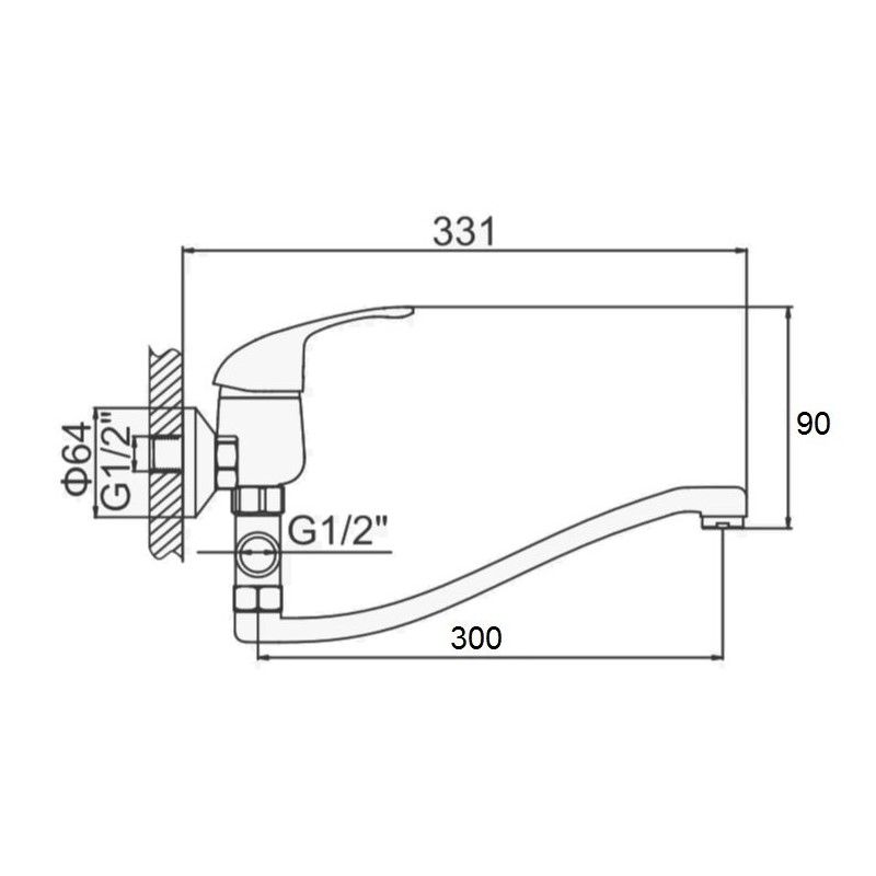 Смеситель для ванны D-Lin D140629, хром