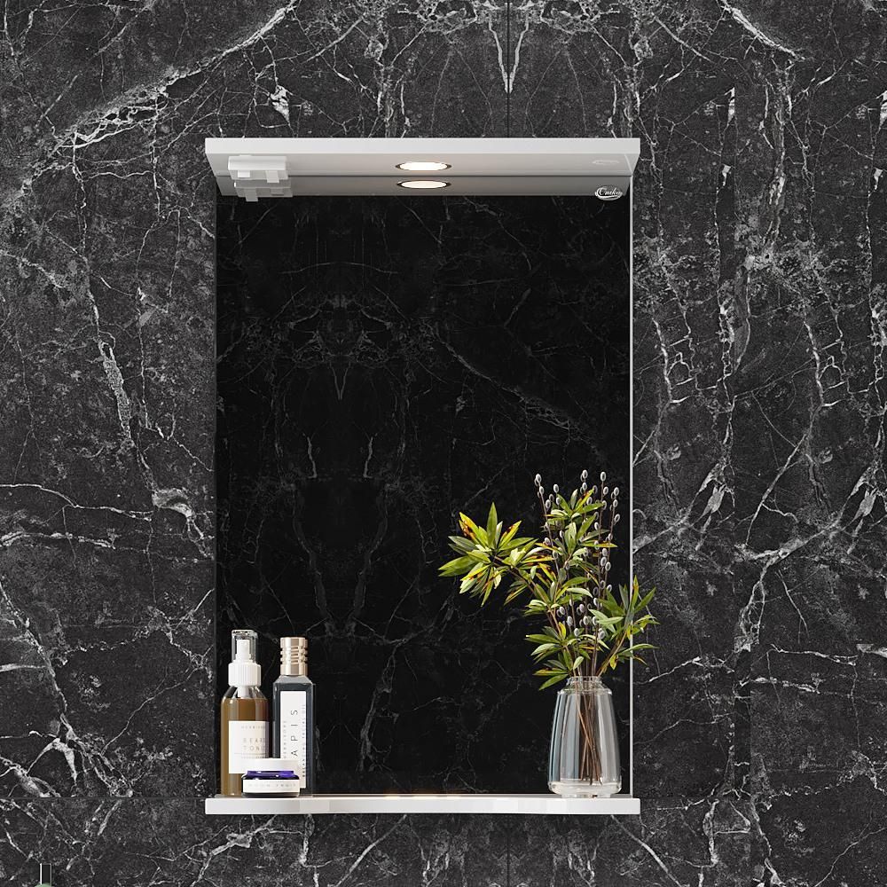 Зеркало Onika Коралл 45 белое, с подсветкой