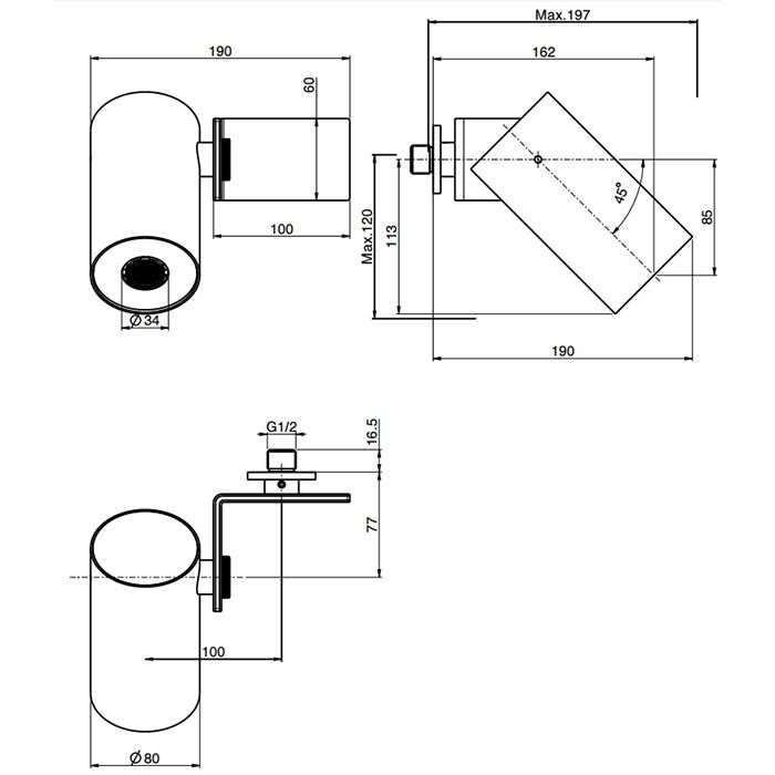 Fima Carlo Frattini Soffioni Верхний душ 8см., настенный, цвет: золото