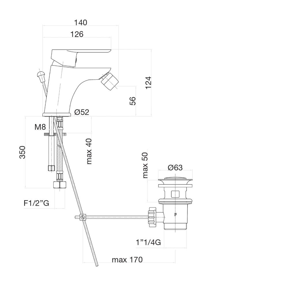 Смеситель для биде Fiore KEVON 81CR8130, хром, артикул 81CR8130